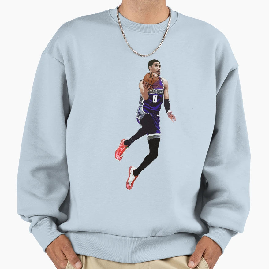 Tyrese Haliburton Layup Sweatshirt - Trendy Graphic for Adults - T-Shirt, Sweatshirt, Hoodie