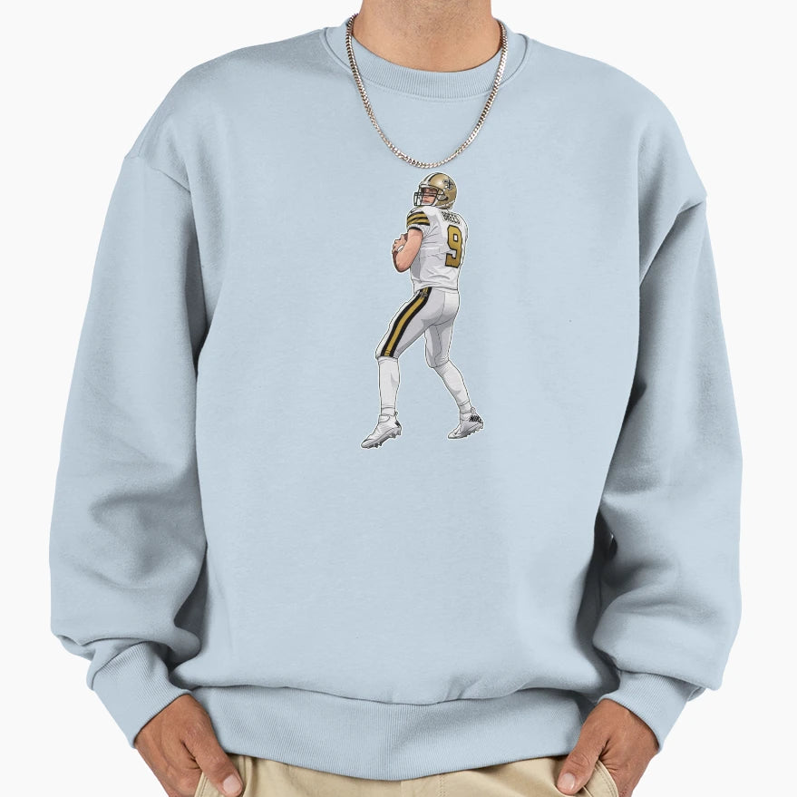 Drew Brees 9 Standing Side Sweatshirt - Unique Graphic for Adults - T-Shirt, Sweatshirt, Hoodie