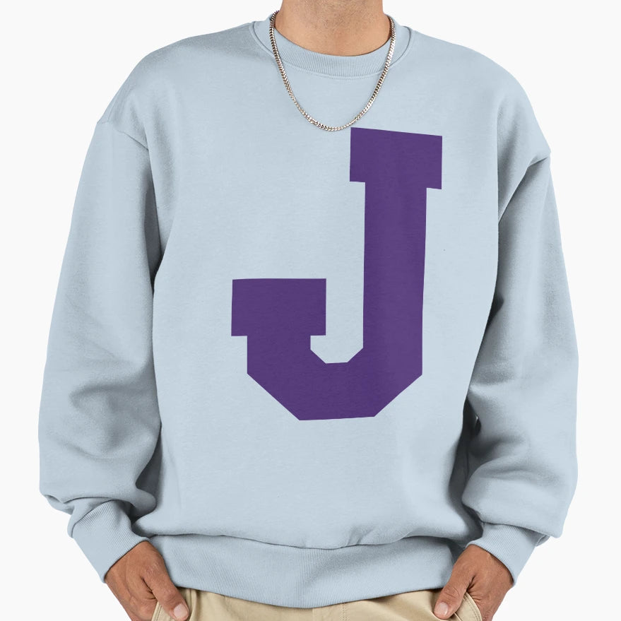 Alphabet Purple J Sports Letter J Sweatshirt - Minimalist Print Unisex - T-Shirt, Sweatshirt, Hoodie