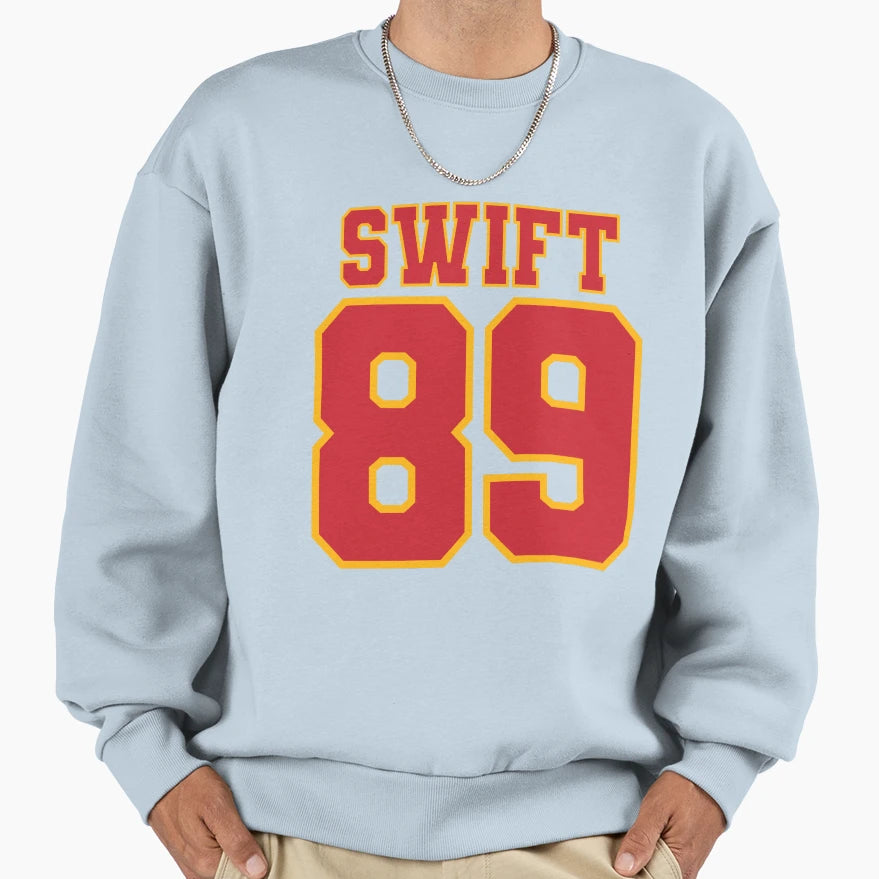 Swift Kelce 89 White Sweatshirt - Novelty Apparel for Adults - T-Shirt, Sweatshirt, Hoodie