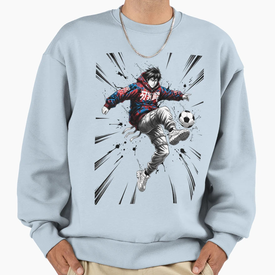 Anime Manga Soccer Striker Dynamic Sweatshirt - Trendy Graphic Men Women - T-Shirt, Sweatshirt, Hoodie