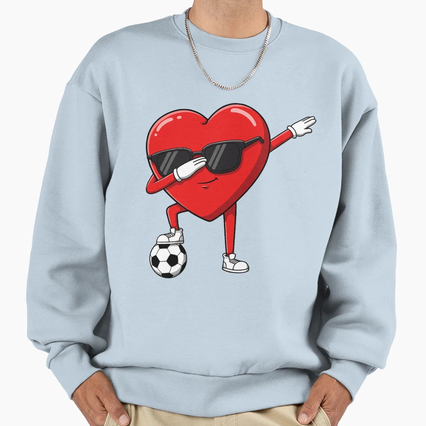 Dabbing Heart Dab Valentines Day Sweatshirt - Minimalist Print for Adults - T-Shirt, Sweatshirt, Hoodie