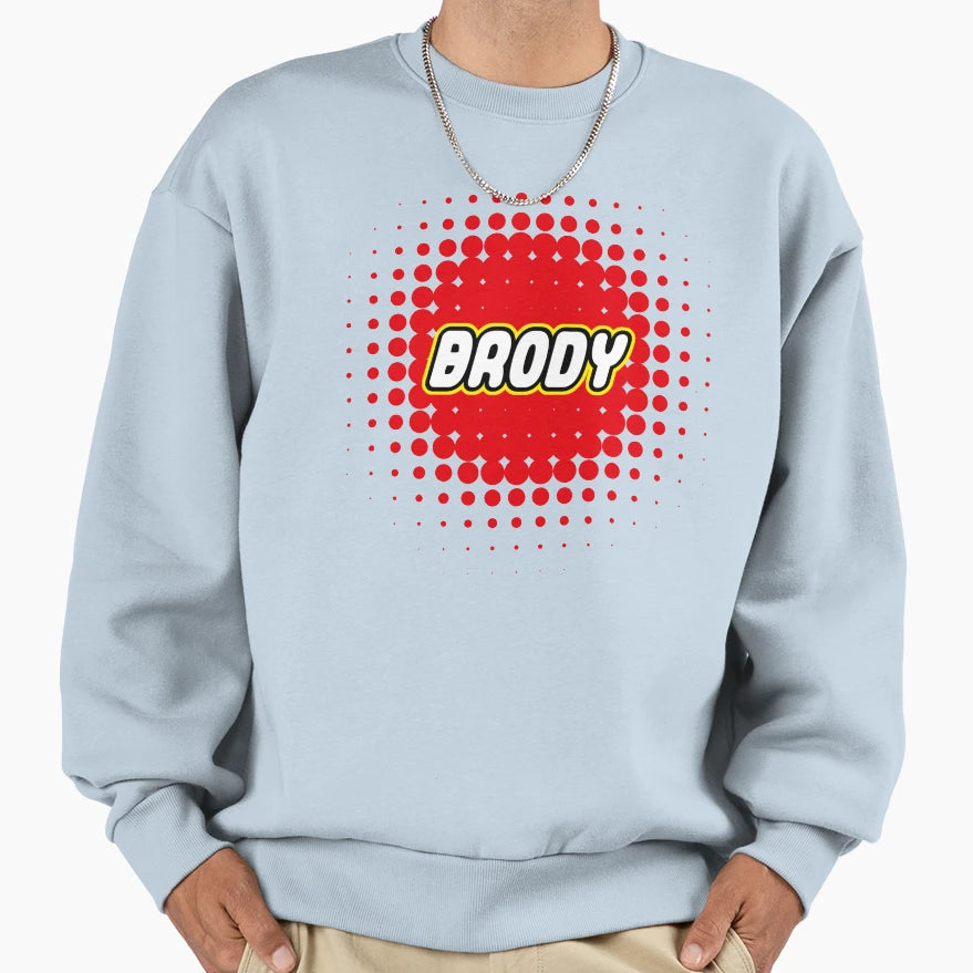 Brody Trending Blocks Personalize Sweatshirt - Minimalist Print Unisex - T-Shirt, Sweatshirt, Hoodie