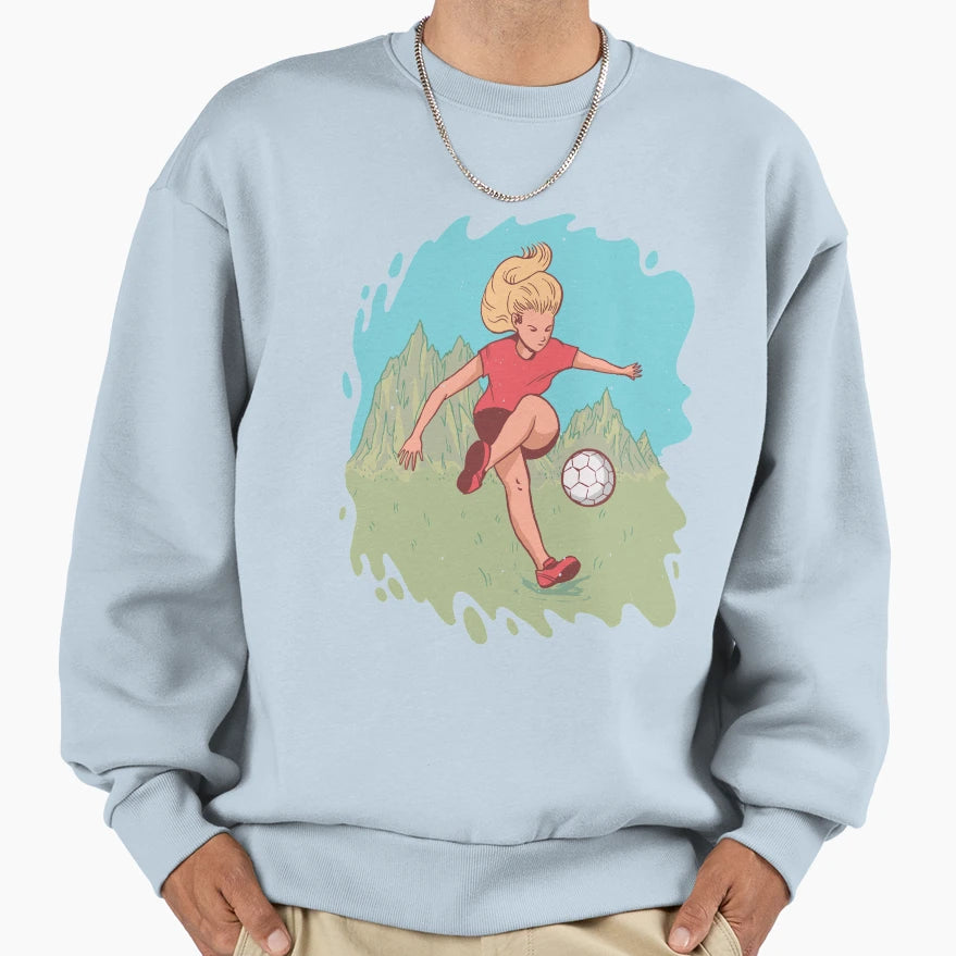 Playing Soccer Sports Sweatshirt - Custom Art Print Unisex - T-Shirt, Sweatshirt, Hoodie