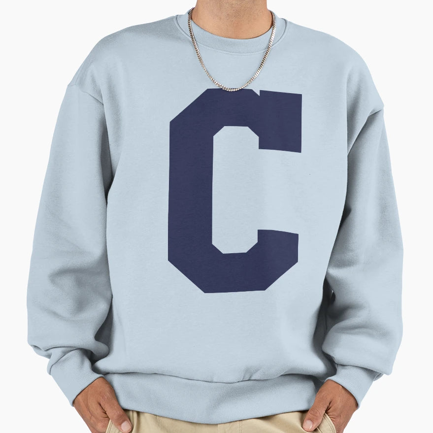 Alphabet Navy C Sports Letter C Sweatshirt - Trendy Graphic Unisex - T-Shirt, Sweatshirt, Hoodie