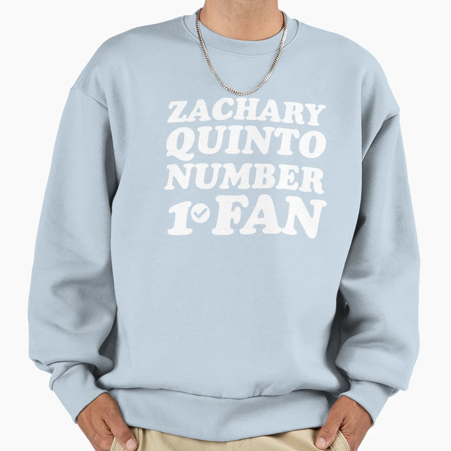 Zachary Quinto Number 1 Fan Sweatshirt - Aesthetic Graphic for Adults - T-Shirt, Sweatshirt, Hoodie