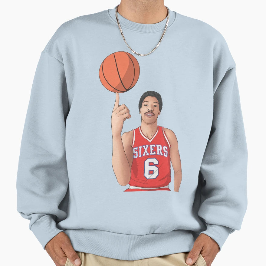Julius Irving Dr J Sixers Sweatshirt - Streetwear Style Unisex - T-Shirt, Sweatshirt, Hoodie