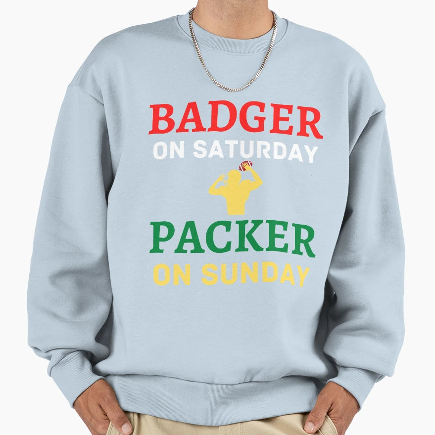 Badger Saturday Packer Sunday Sweatshirt - Unique Graphic Unisex - T-Shirt, Sweatshirt, Hoodie