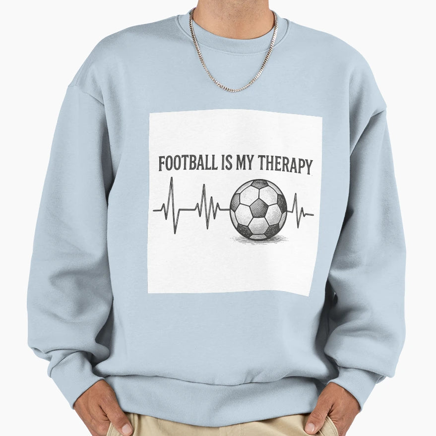 Football Is My Therapy Minimalist Sweatshirt - Streetwear Style for Adults - T-Shirt, Sweatshirt, Hoodie