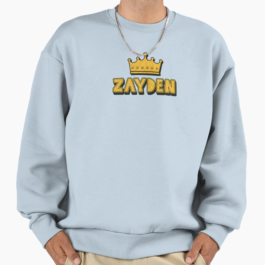 Zayden Personalized Name Crown Funny Sweatshirt - Custom Art Print Unisex - T-Shirt, Sweatshirt, Hoodie