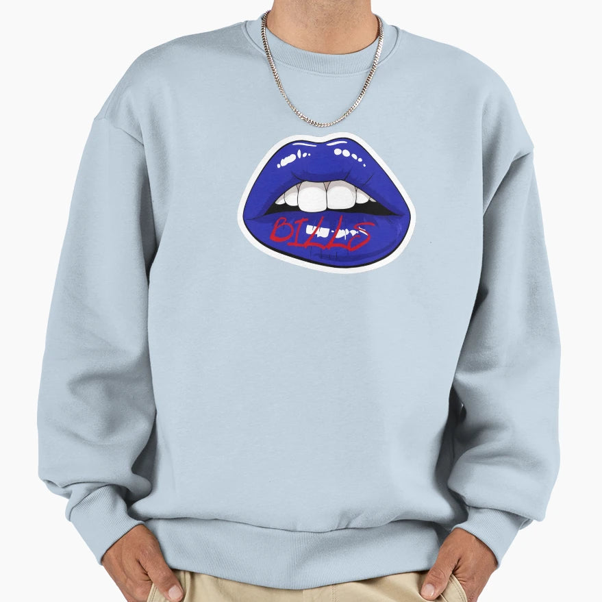Buffalo Bills Football Lips Sweatshirt - Casual Everyday Wear Men Women - T-Shirt, Sweatshirt, Hoodie