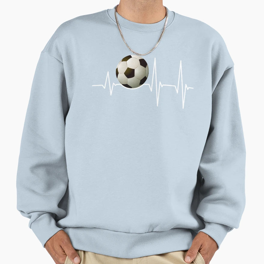 Heartbeat Soccer Players And Sweatshirt - Novelty Apparel for Adults - T-Shirt, Sweatshirt, Hoodie