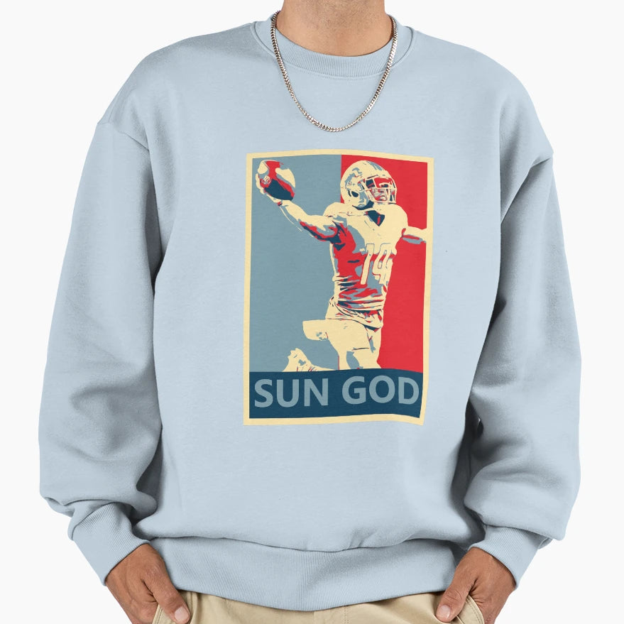 Amon Sport Ra St Brown Lions Sun Sweatshirt - Aesthetic Graphic Men Women - T-Shirt, Sweatshirt, Hoodie