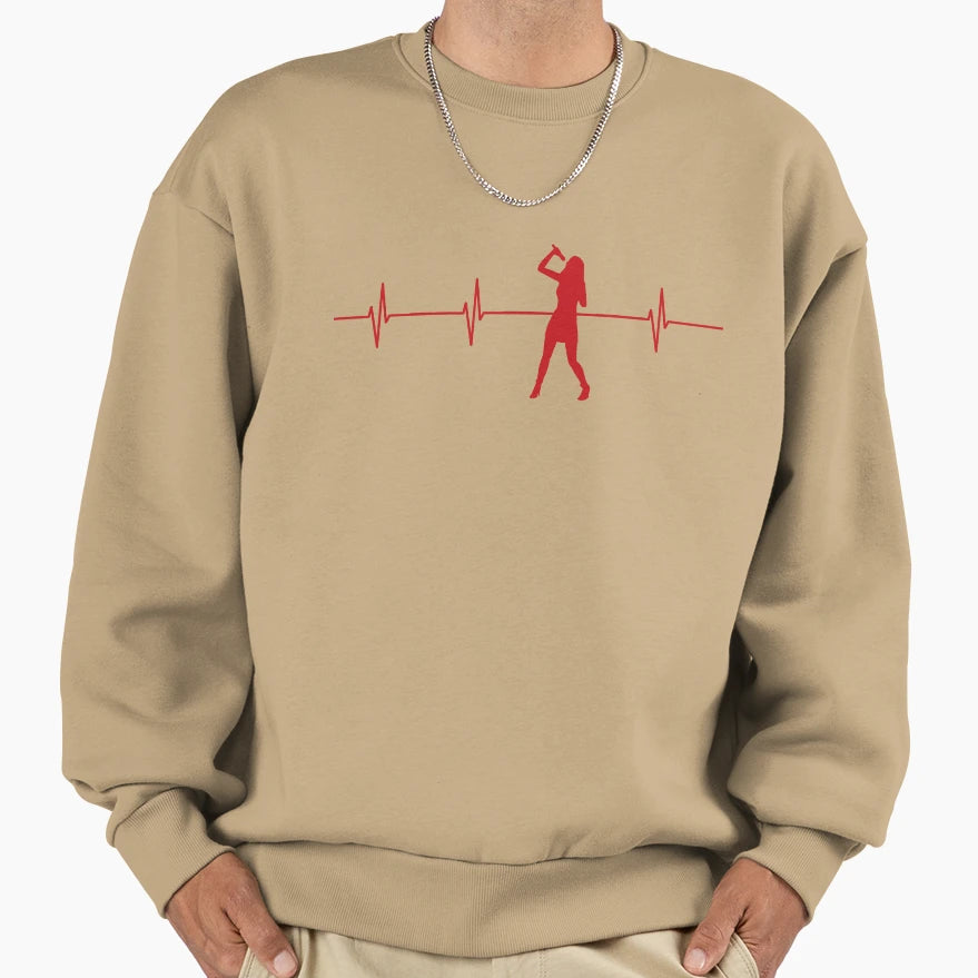 Music Heartbeat Artist Red Sweatshirt - Unique Graphic Men Women - T-Shirt, Sweatshirt, Hoodie