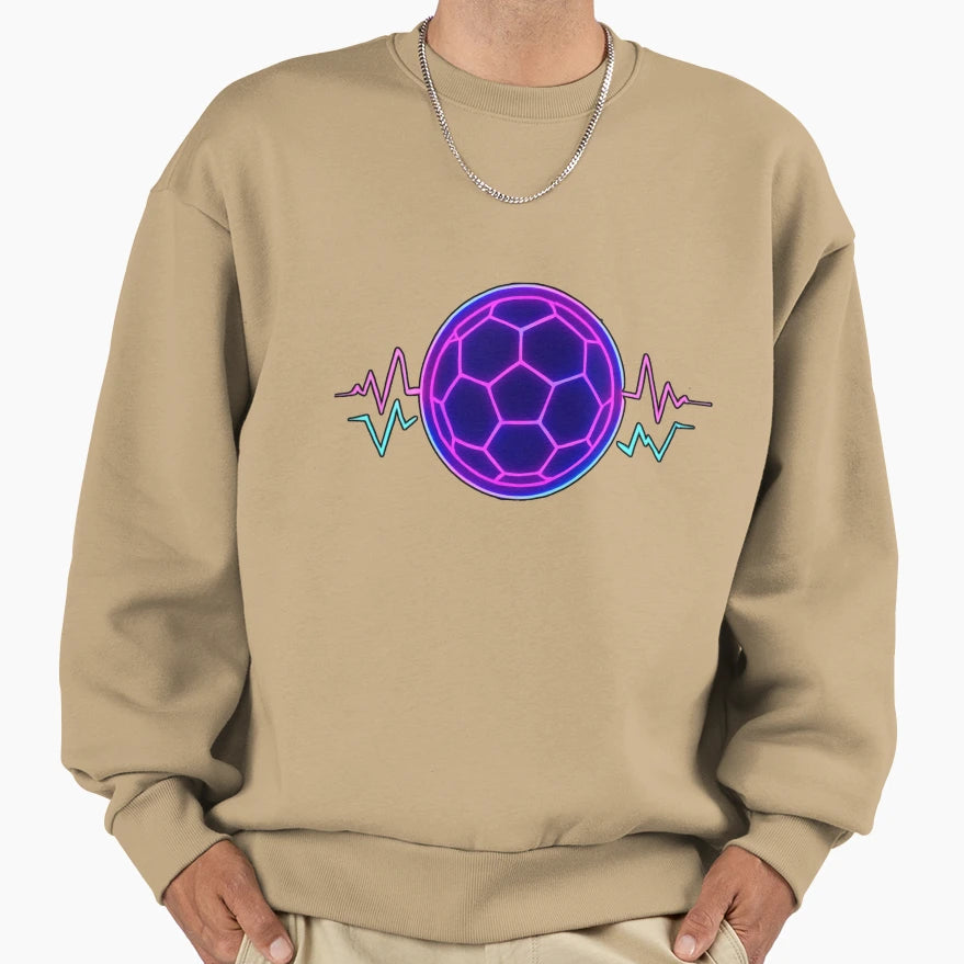 Neon Football Heartbeat Soccer Lover Sweatshirt - Graphic Print for Adults - T-Shirt, Sweatshirt, Hoodie