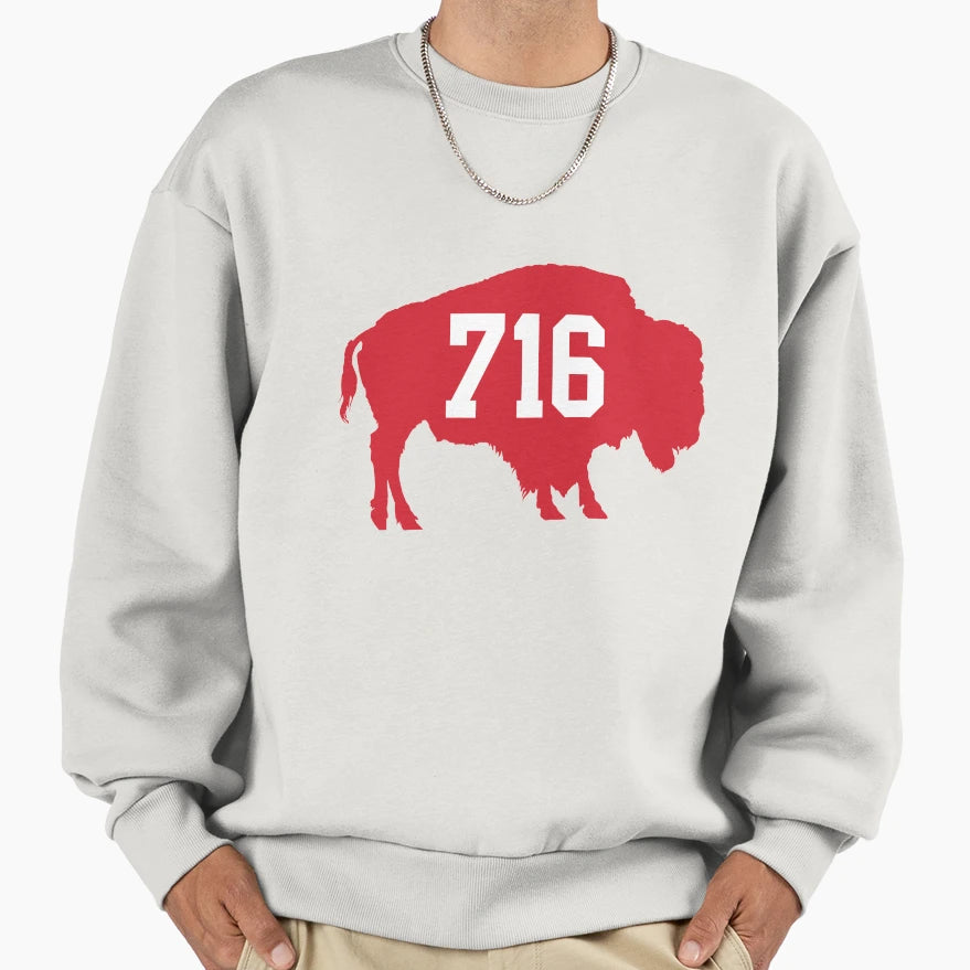 716 Red Sweatshirt - Minimalist Print for Adults - T-Shirt, Sweatshirt, Hoodie