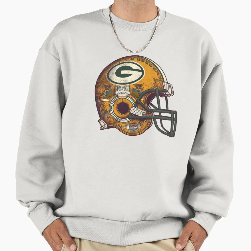 Green Bay Football Helmet Sweatshirt - Casual Everyday Wear Unisex - T-Shirt, Sweatshirt, Hoodie