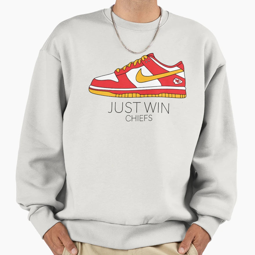 Just Win Kc Football Dunks Sweatshirt - Unique Graphic for Adults - T-Shirt, Sweatshirt, Hoodie