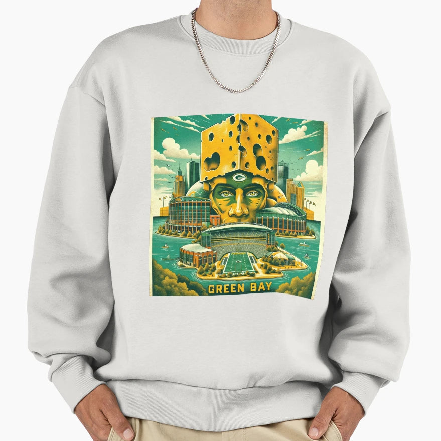 Green Bay Packers Artwork Sweatshirt - Fun Novelty Design Men Women - T-Shirt, Sweatshirt, Hoodie
