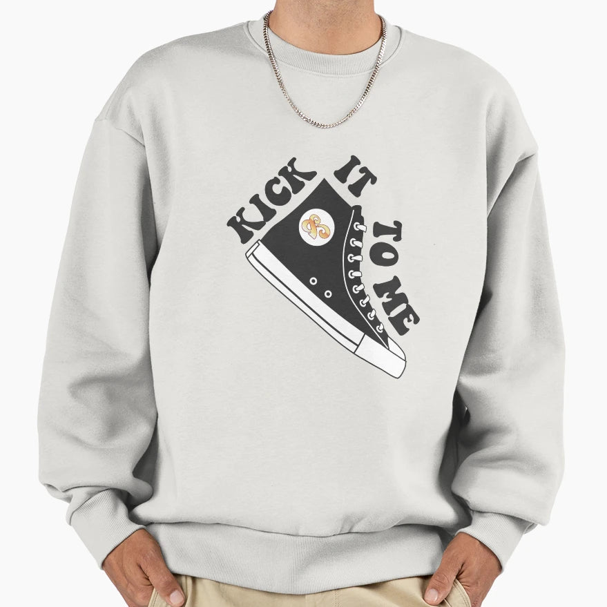 Sammy Rae Kick It To Me Black White Sweatshirt - Novelty Apparel for Adults - T-Shirt, Sweatshirt, Hoodie