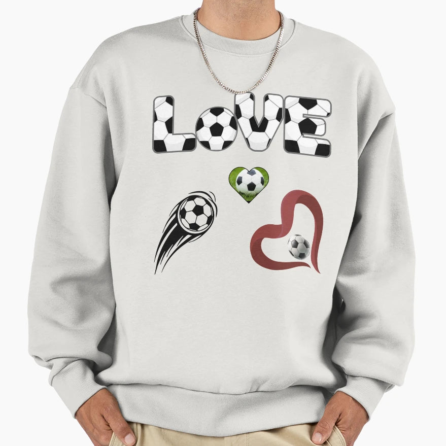 Love Soccer Football Heart Pack Sweatshirt - Novelty Apparel Unisex - T-Shirt, Sweatshirt, Hoodie