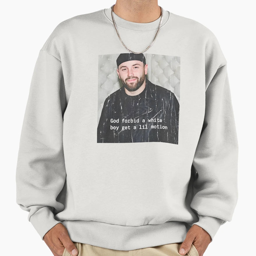God Forbid White Get Lil Motion Sweatshirt - Minimalist Print for Adults - T-Shirt, Sweatshirt, Hoodie