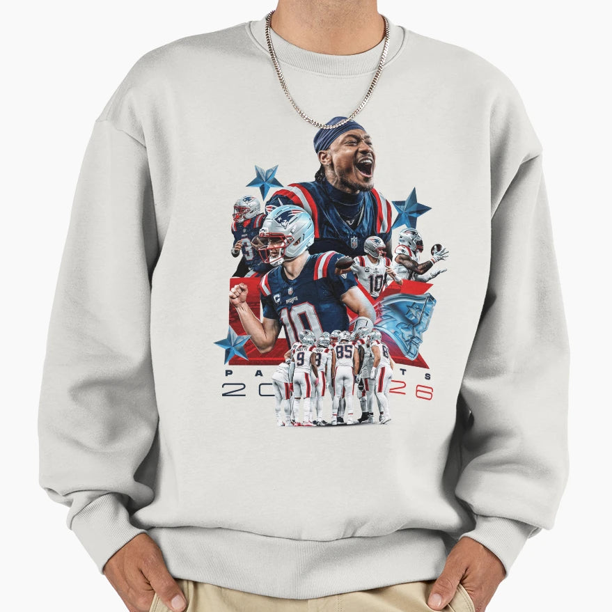 New England Patriots Team Sweatshirt - Graphic Print for Adults - T-Shirt, Sweatshirt, Hoodie