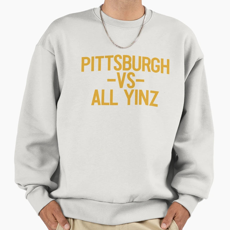 Pittsburgh Vs All Yinz College Frat Sweatshirt - Minimalist Print Unisex - T-Shirt, Sweatshirt, Hoodie
