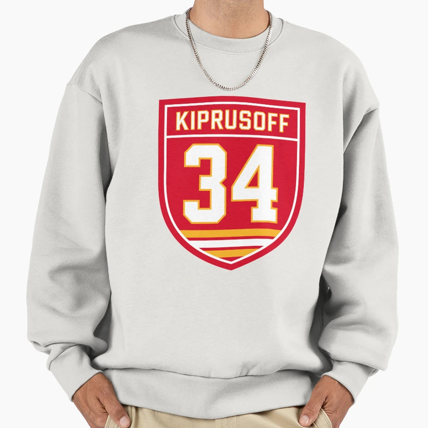 Miikka Kiprusoff Calgary 34 Emblem Sweatshirt - Trendy Graphic Men Women - T-Shirt, Sweatshirt, Hoodie