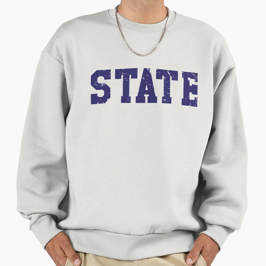 State Distress Sweatshirt - Streetwear Style for Adults - T-Shirt, Sweatshirt, Hoodie