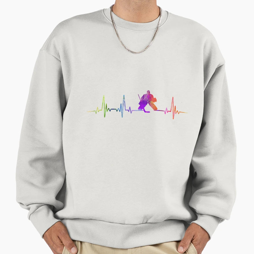 Ice Hockey Heartbeat Watercolor Sweatshirt - Novelty Apparel Unisex - T-Shirt, Sweatshirt, Hoodie