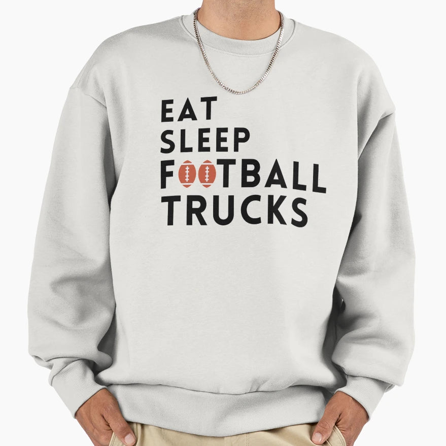 Eat Sleep Football Great Gift Sweatshirt - Graphic Print for Adults - T-Shirt, Sweatshirt, Hoodie
