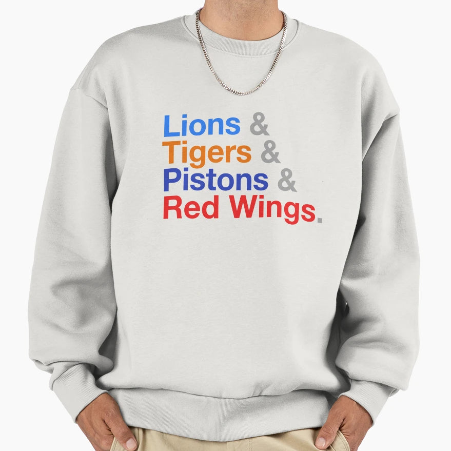 Detroit Sports Sweatshirt - Graphic Print for Adults - T-Shirt, Sweatshirt, Hoodie