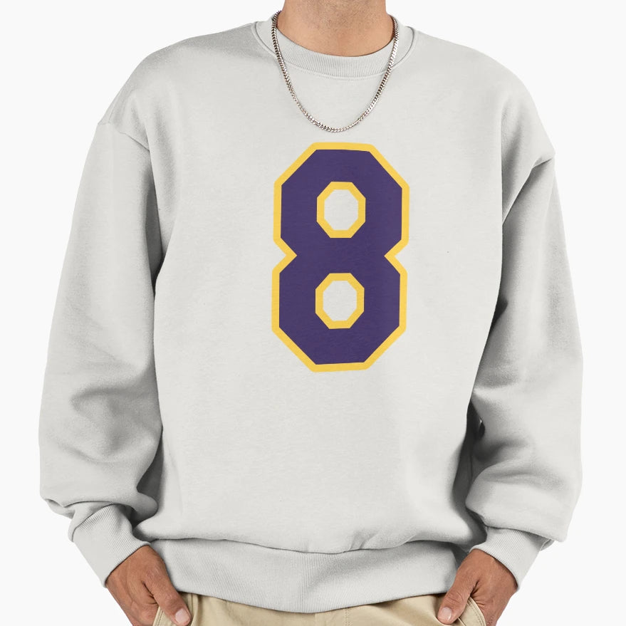 Kobe 8 White Sweatshirt - Fun Novelty Design for Adults - T-Shirt, Sweatshirt, Hoodie