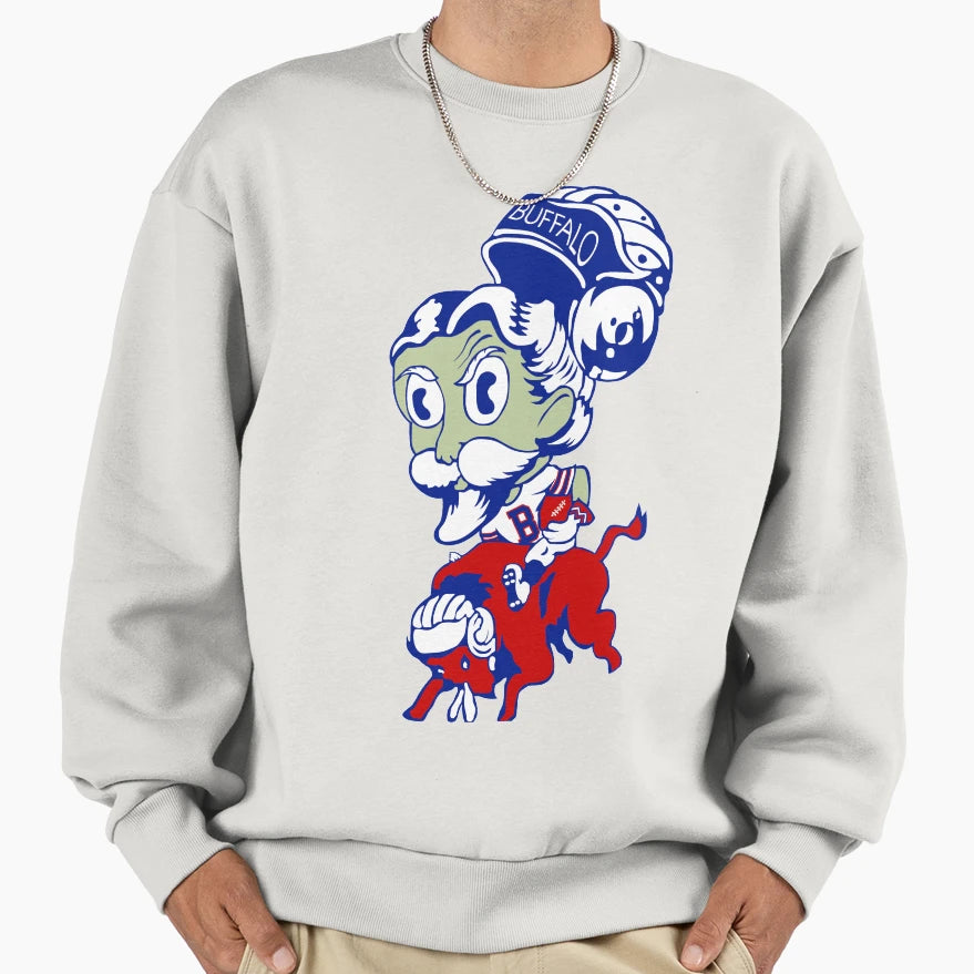 Buffalo Bill Football Sweatshirt - Unique Graphic Men Women - T-Shirt, Sweatshirt, Hoodie