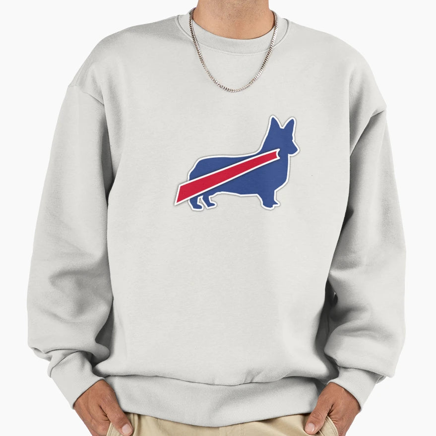 Buffalo Bills Corgi Sweatshirt - Novelty Apparel for Adults - T-Shirt, Sweatshirt, Hoodie