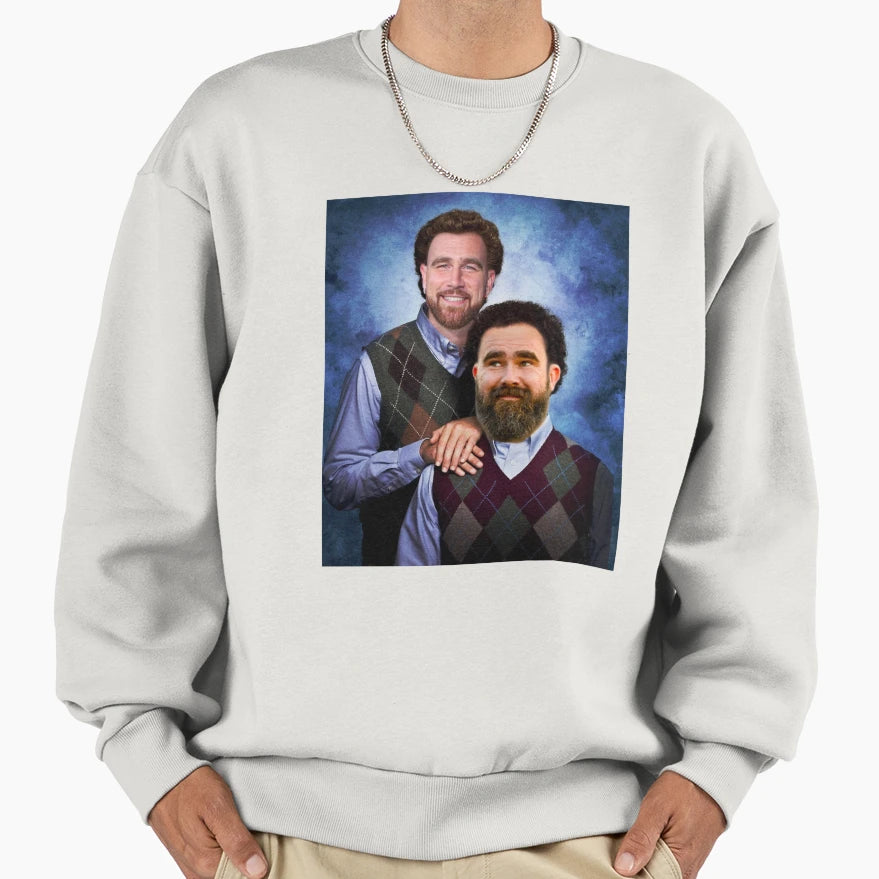 Kelce Brothers Portrait Sweatshirt - Custom Art Print Men Women - T-Shirt, Sweatshirt, Hoodie