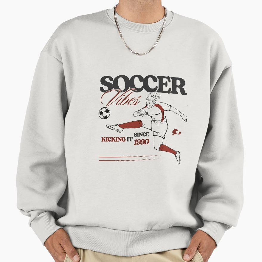 Est Since 1990 Soccer Vibes Sunset Sweatshirt - Aesthetic Graphic Unisex - T-Shirt, Sweatshirt, Hoodie