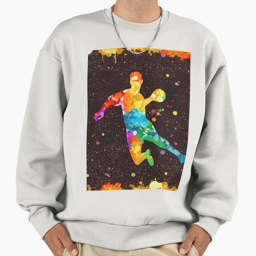 Handball Art Watercolor Sweatshirt - Unique Graphic Men Women - T-Shirt, Sweatshirt, Hoodie