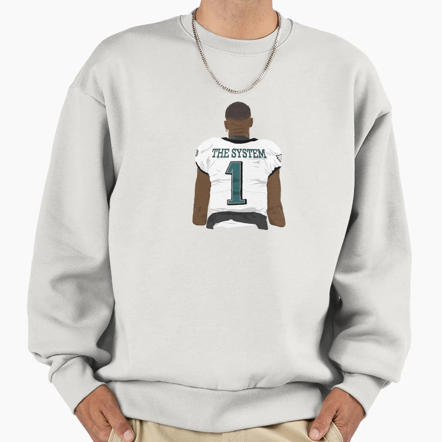 Jalen System Hurts Sweatshirt - Trendy Graphic Unisex - T-Shirt, Sweatshirt, Hoodie