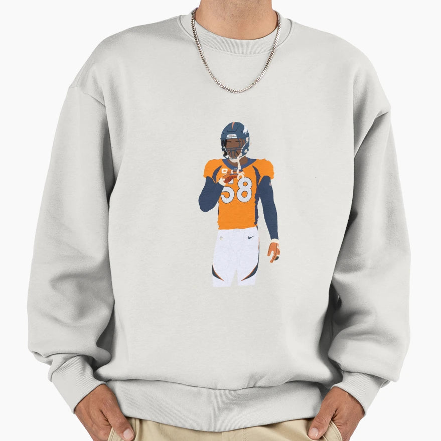 Von Miller Denver Broncos Art Sweatshirt - Custom Art Print for Adults - T-Shirt, Sweatshirt, Hoodie