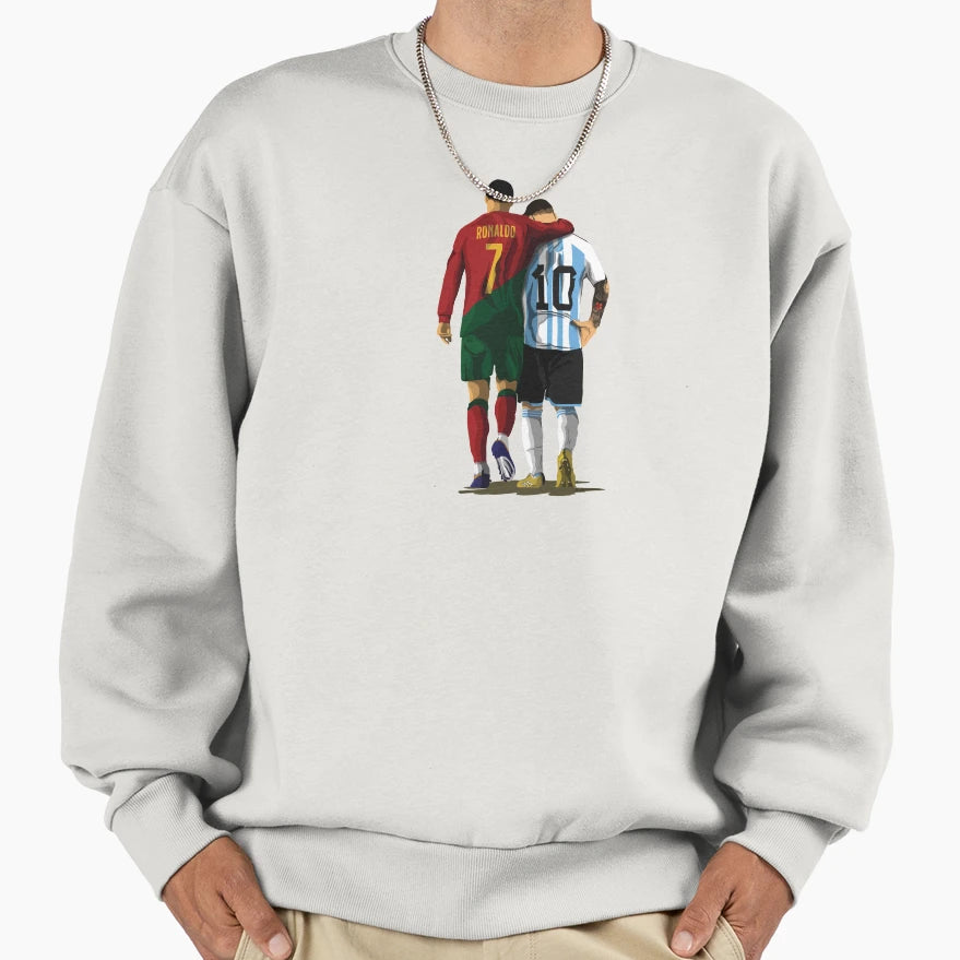 Messi Ronaldo Chit Chat Sweatshirt - Streetwear Style for Adults - T-Shirt, Sweatshirt, Hoodie