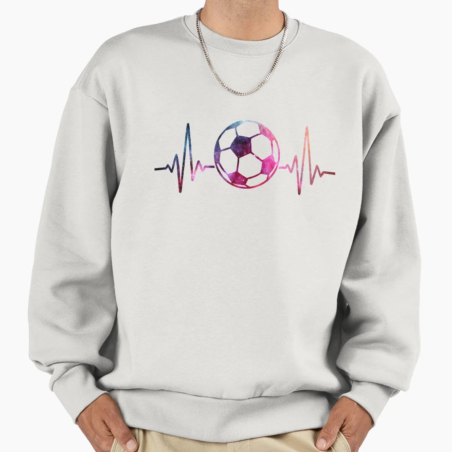 Soccer Heartbeat Galaxy Sweatshirt - Streetwear Style for Adults - T-Shirt, Sweatshirt, Hoodie