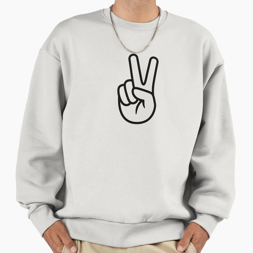 Hand Peace Sign Or Victory Sign Sweatshirt - Custom Art Print Unisex - T-Shirt, Sweatshirt, Hoodie