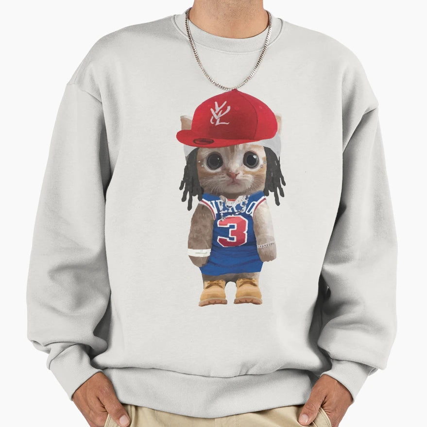 Playboi Carti Cat Illustration Sweatshirt - Graphic Print Men Women - T-Shirt, Sweatshirt, Hoodie