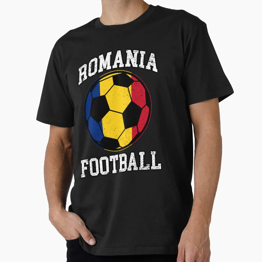 Soccer Ball Romania Soccer Fans And T-Shirt - Minimalist Print Men Women - T-Shirt, Sweatshirt, Hoodie