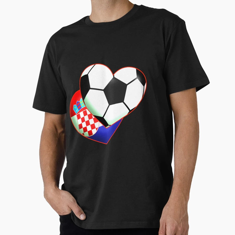 Soccer Heart Croatia T-Shirt - Streetwear Style for Adults - T-Shirt, Sweatshirt, Hoodie
