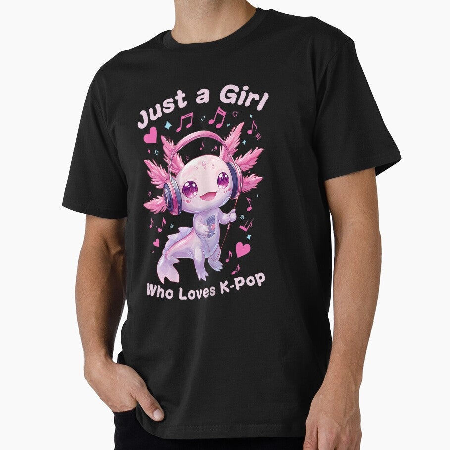 Just A Girl Who Loves K-pop Axolotl by BASKF - Adult & Kids T-Shirts, Sweatshirts & Hoodies apparel design preview 1