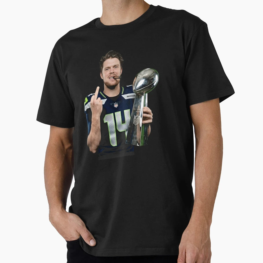 Meme Middle Finge Sam Darnold T-Shirt - Custom Art Print Unisex - T-Shirt, Sweatshirt, Hoodie