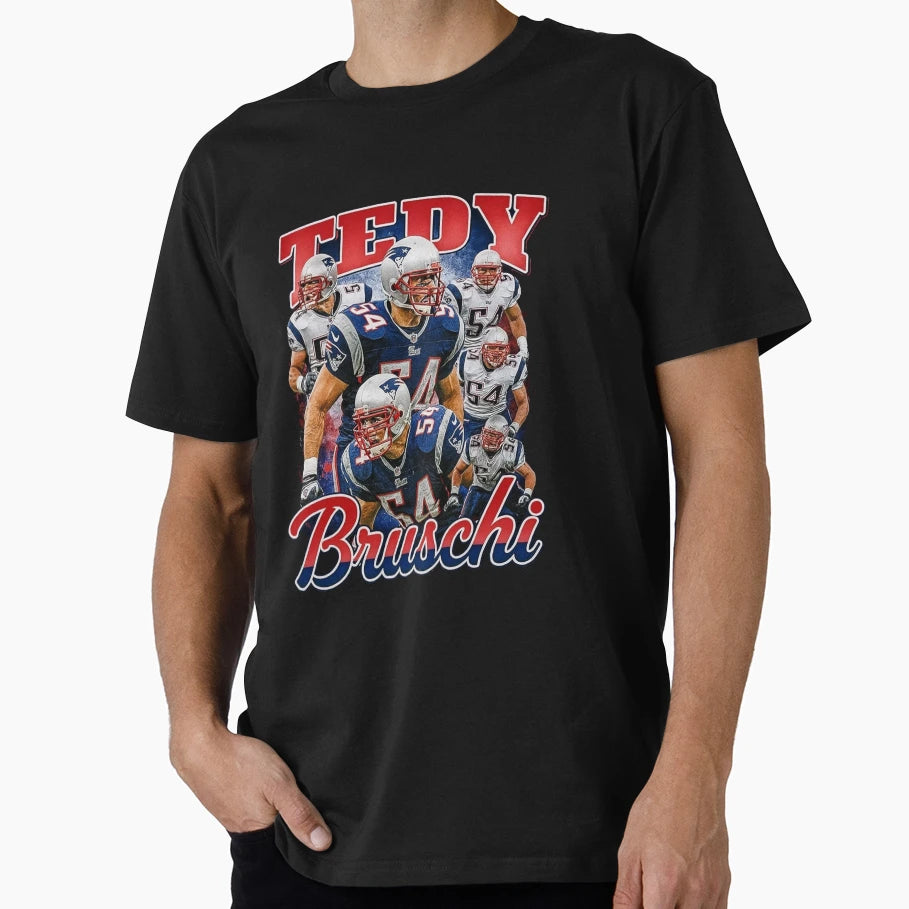Tedy Bruschi New England Football T-Shirt - Casual Everyday Wear for Adults - T-Shirt, Sweatshirt, Hoodie
